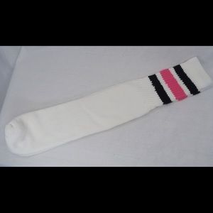 Black & Pink Striped Skaters Socks Tube Socks